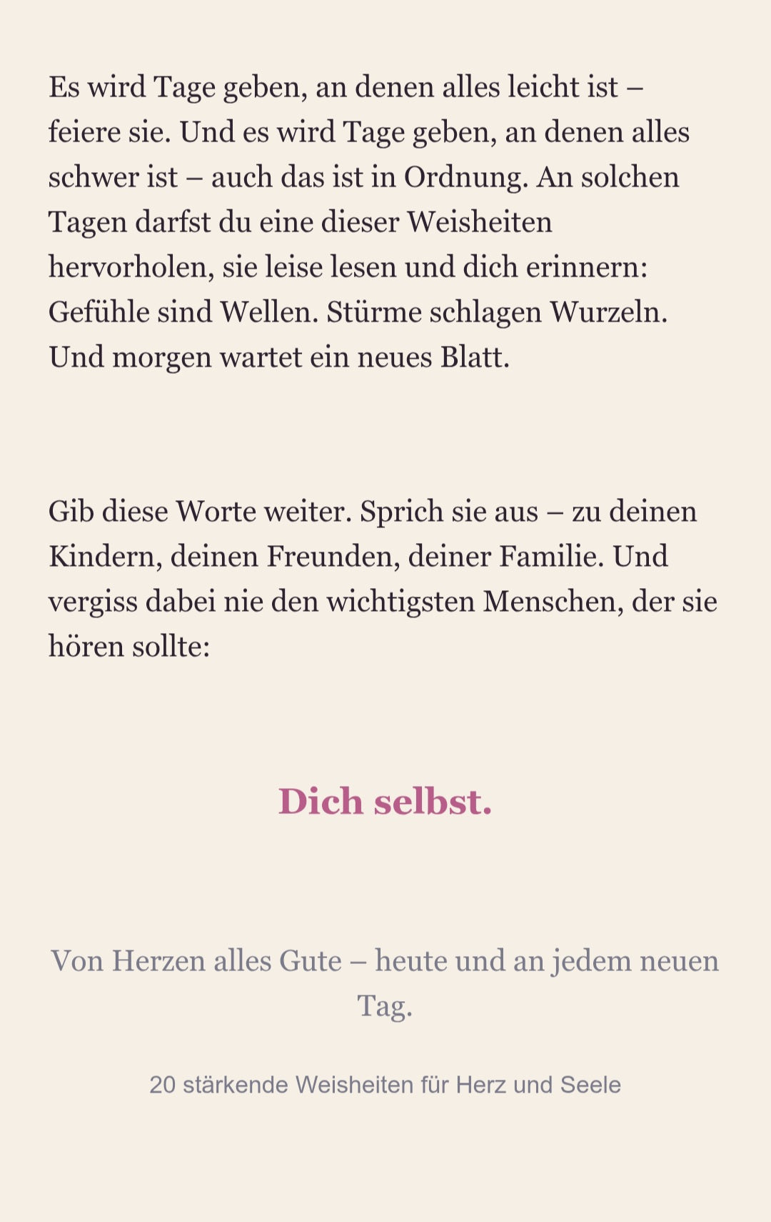 20 stärkende Weisheiten für Herz und Seele zum Audrucken und Ausschneiden (PDF-Download)